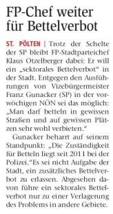 Sektorales Bettelverbot